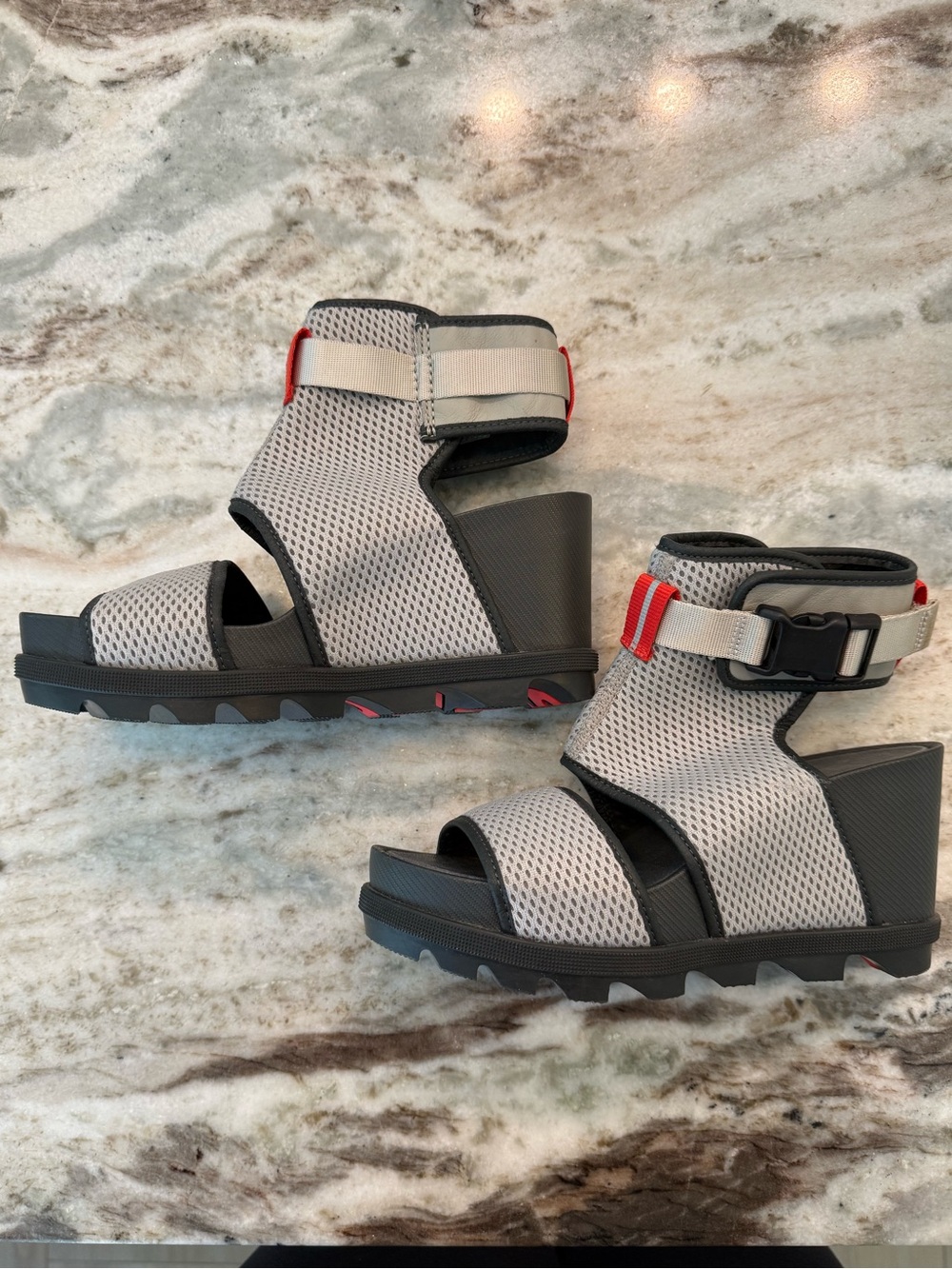 Sorel Mesh Strap Ankle Buckle Women's Wedge Sandal Shoe Womens 7 - Picture 2 of 7